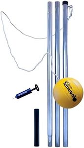 Park & Sun Sports Permanent Outdoor Tetherball Set with Accessories (3-Piece Pole) yellow/silver