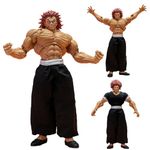 LUNK Hanma Yujiro Action Figure Statue - 7.1 Inch Anime Fighting Posture Movable Joints Character Model with Accessories