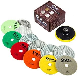 Diamond Polishing Pads 4 Inch Wet Dry Set 7 Pieces for Concrete Marble Quartz Stone Countertop Granite Polishing - by POLISHSURF