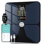 YEWDEW Body Fat Scale, Large Display Scale for Body Weight, High Accurate Digital Smart Bathroom, 16 Body Composition Metrics Sync with Fitness App, 396lb, Rechargeable