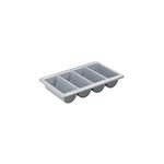 Olympia 6690 Kristallon Cutlery Tray 4 Compartment - GN 1/1, Grey