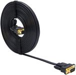 DTECH Ultra Flat Thin Flexible VGA Cable 3m Male to Male 15 Pin Computer Monitor SVGA Cord 1080p Full HD Video Wire (10 Feet, Black)