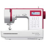 Bernette sew & go 8 Computerized Sewing Machine with 197 Stitch Designs & Built-in Alphabets, LCD Screen, Accessory Kit, Swiss design by BERNINA Switzerland, 70 Watt, Metal Frame (White & Raspberry)