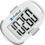 3DFitBud Simple Step Counter Walking 3D Pedometer with Clip and Lanyard, A420S (White with Clip)