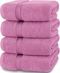 Utopia Towels 4 Pack Premium Bath Towels Set, (27 x 54 Inches) 100% Ring Spun Cotton 600GSM, Lightweight and Highly Absorbent Quick Drying Towels, Perfect for Daily Use (Pink)