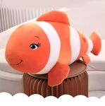 Tickles Nemo Fish Soft Stuffed Plush Sea Animal Pillow for Kids Boys & Girls Birthday Gifts (Color: Orange and White Size: 50 cm)