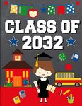 Class of 2032: Back To School or Graduation Gift Ideas for 2019 - 2020 Kindergarten Students : Notebook | Journal | Diary - Brunette Brown Haired Girl Kindergartener Edition