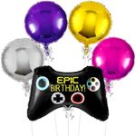 Rozi Decoration Game Theme Party Decoration Foil Balloon Set Of 5 Pcs- Kids Birthday, Chiller Party, Baby Shower Theme (Game Zone),Multi