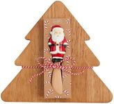 Mud Pie Santa Tree Sets Serving, board 7 3/4" x 8 3/4" | spreader 5", BROWN