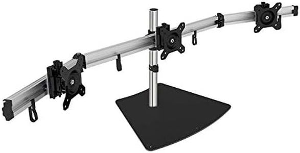 SIIG Premium Aluminum Dual Monitor Stand - 2 Monitors 13" to 27" Up to 17.6 lbs VESA 75 and 100.1 Multi-Colored Silver/Black Triple