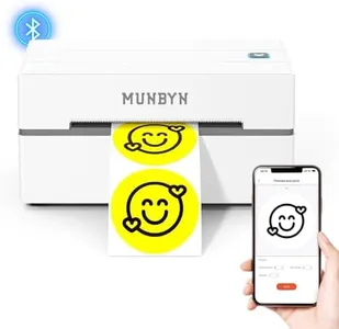 MUNBYN Bluetooth Thermal Label Printer, 130B Wireless 4x6 Shipping Label Printer for Shipping Packages Small Business Office or Home, Compatible with iPhone Android iPad Windows macOS Chrome Etsy eBay