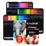 KALOUR Watercolor Pencil Crayons- Professional Set of 72 - Beautiful Blending Effects with Wet or Dry - Ideal for Coloring Book - Water Soluble Pencils for Adults Artists Beginners