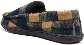 Jo & Joe Mens Faux Suede Luxury Fleecy Lined Slip On Tweed Moccasin Slippers Shoes Size 7-12 (12 UK, Multi/Check)