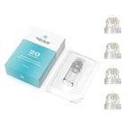 Derma Stamp Hydra Roller H20 Facial Skincare Tool with 4 Gold Titanium 0.25mm/0.5mm Replacement Heads & Serum Applicator, Reusable Device for Hair, Beard,Skin (0.25mm)