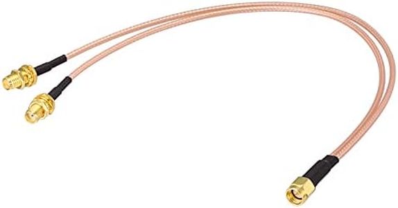 SUPERBAT SMA Splitter Cable SMA Male to Dual SMA Female Cable (V Type,12 inches) for SMA Antenna Splitter 2 in 1 Out