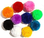 10 Pcs Large Yarn Pom Poms-3 Inch Made to Order Acrylic Yarn Balls for Hats Or Party Decorations-DIY Craft Pompoms (Mixed, 3inch)