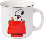 Silver Buffalo Peanuts Snoopy and Woodstock Get Cozy Ceramic Camper Mug, 20 Ounces