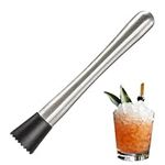 Muddler, Cocktail Muddler, Stainless Steel Cocktail Shaker Set Fruit Mixer Bartending Tool Home Bar Tool Set for Crushing Ice Cubes Mashing Fruits Milk Tea Lemon Smasher Making Food