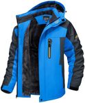 TACVASEN Men's Winter Jackets Ski Hiking Jacket Water Resistant Fleece Liner Warm Windproof Black Jacket Travel Walking Snow Hoodie Green Ski Coat