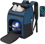 Ciihars Bowling Backpack, Single Bowling Ball Bag with Shoe Bag Up to Size 16, Bowling Accessories Gifts for Bowling Lovers,Bowling Bag with Padded Ball Holder(BLUE)