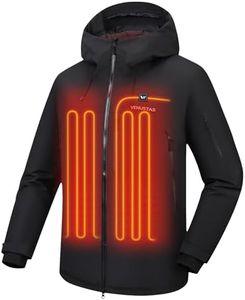 Venustas Men's Heated 3L Ski Insulated Jacket with 12V Battery, Waterproof, Windproof,Breathable, RECCO Reflector Built in