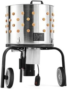Chicken Plucker Machine, 20 inch Drum Stainless Steel Poultry Plucker, Defeathering Equipment with 108 Soft Fingers, Simple Debris Collection, for Farms, Restaurants, Home, Poultry Plucking, Black