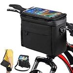 flintronic Cycling Handlebar Bag, Waterproof Bike Frame Bag, Large Capacity Bike Handlebar Bag with Phone Holder, Front Top Tube Storage Bag for MTB Mountain Bike, Road Bike