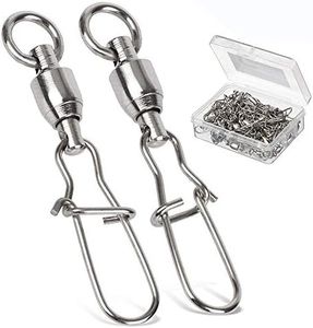 9Tong Ball Bearing Emerillones Giratorio de Pesca de Acero Inoxidable Emerillones con Bloqueo de Broche Conector de línea de Pesca Pesca de Agua Dulce y Salada 25pcs 39.6lbs