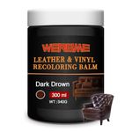 WERBME Leather Recoloring Balm, 10 OZ Dark Brown Leather Color Restorer for Scratched and Faded, Leather Repair Kit for Furniture Restore & Renew Restore Couches, Car Seats, Clothing, Shoes