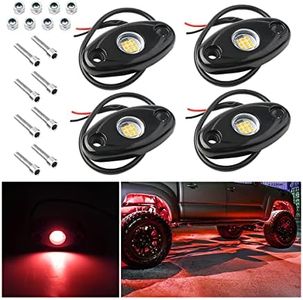 Rock Lights for Trucks, 4 Pods LED Rock Lights, IP67 Waterproof Neon Rock Lights Kits for Pickup ATV Off Road SUV, High Brightness Multifunction Underglow Lighting Glow Trail Rig Lamp (Red)