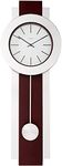 Howard Miller Bergen Wall Clock 625-279 – Merlot Cherry Finish, Modern Brushed Nickel-Finished Pendulum, Quartz Movement