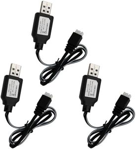 tunghey 3Pack 7.4V 2S USB Charger Cable with XH-3P Connector Plug Fast Charging for RC Plane RC Boat RC Car Truck Rock Crawler FPV Drone 7.4V 2S Lipo Battery Charger 1.2M