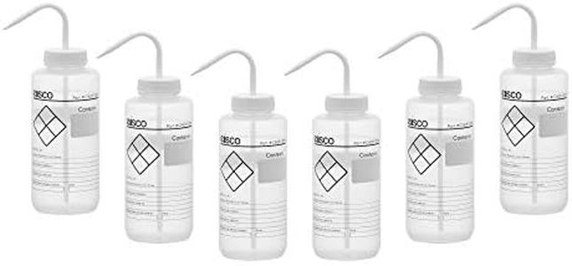 EISCO 6PK Chemical Wash Bottle, Blank Labels, 1000ml - Wide Mouth, Self Venting, Low Density Polyethylene - Performance Plastics Labs