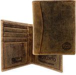 Card Holder, Mens Leather Wallet, 8 Card Slots - Card Wallet, RFID Blocking, Brown Bifold UK