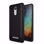 Plus Carbon Fiber Brushed Texture Shockproof Plastic Back Cover for Xiaomi Redmi Note 3 - Midnight Black