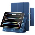 ESR for iPad Pro 11 inch Case (2024), Powerful Magnetic Attachment, Slim Trifold Stand Case, Supports Apple Pencil Pro and Pencil (USB-C), Auto Wake/Sleep, Durable Protection, Rebound Series, Blue