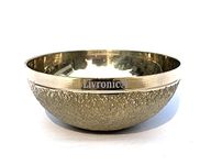 Livronic Bronze Kansa Natural Vatki Cup With Wooden Handle Ayurvedic Detox Foot Massager Relaxation & Deep Cleaning Ancient Indian Technique Ayurvedic Kansa Vatki Foot Massage (Brown) Item Code:102