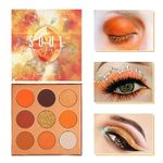 Docolor 9 Colours Orange Eyeshadow Palette Shadow Palette Highly Pigmented Mattes Shimmers Naked Smokey Glitter Cream Colorful Powder Waterproof Makeup Palette-Soul