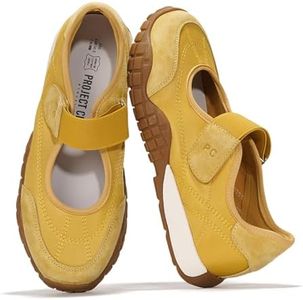 Project Cloud Womens Shoes - Lightweight Mary Jane Shoes Women with Memory Foam Insole - Non Slip Flats for Women Footwear - Women's Fashion Sneakers 2025 (Donna, Must, 5.5) Mustard