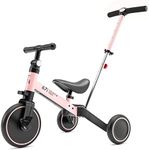 67i Tricycles for 1-3 Year Old Toddler Tricycle with Push Handle for 1-3 Years Old Trikes for Toddlers with Push Handle Boys Girls Bike with Removable Pedals Adjustable Seat and Handle (Pink)