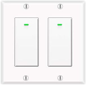 Alexa Light Switch, Double Smart WiFi Light Switches, Smart Switch 2 Gang Compatible with Alexa and Google Home, Neutral Wire Needed, with Remote Control, Timing Schedule, No hub Required (2Pack)