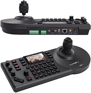 FoMaKo NDI PTZ Camera Controller 3" Preview LCD, NDI Camera Controller Keyboard with 4D Joystick for Live Streaming (NDI License Included) KC608N Black
