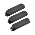 sourcing map Sealed Single Coil Pickup Cover Set for ST Guitar - No Holes Black 3Pcs