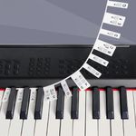 Removable Piano Keyboard Note Labels, Silicone Piano Notes Stickers Guide for Beginner, Reusable 88 Key Full Size Piano Key Music Notes Letter Label (White)