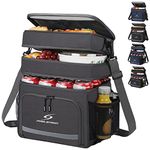 Maelstrom Foodie Buds Insulated Large Lunch Box, Reusable Lunch Bag, Collapsible Leakproof Soft Sided Cooler, Portable Tote For School, Work Office, Family Outdoor Activities- Large,Grey