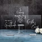 3 Pcs Clear Table Decoration Signs with Holder Wedding Signs for Ceremony and Reception Acrylic Wedding Signs Wedding Reception Signs Please Sign Our Guest Book Sign for Wedding Ceremony 8 x 10 Inch