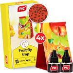 PIC - Fruit fly trap and vinegar fly trap - 4 glue traps with 2 attractant containers - Means to fight fruit flies - Suitable for the kitchen