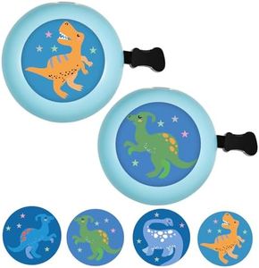 Zacro Bike Bell for Kids, 2 Pack Upgraded Toddler Bicycle Bells with Loud Clear Sound, Girls & Boys Scooter Ringer Bell with Cute Stickers, Bike Accessories for Children Adult Women/Men