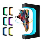 UVEHAS Levitating Shoe Display Stand, Floating Sneaker Stand with Remote 16 Colors LED Light Rotating Magnetic Levitation Shoe Rack for Home Decor Store Advertising Exhibition Shoes Collectors