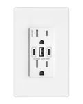 USB Wall Outlet, 30W GaN 6.0A USB Outlet Receptacles with 3 USB Ports,15 Amp Tamper-Resistant Electrical Outlet with 1 Type A&2 Type C,Screwless Wall Plate Included,UL Listed